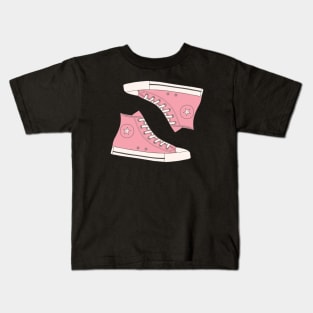 Pink High Top Sneakers Kids T-Shirt
